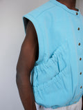 BIG POCKET VEST POOL BLUE