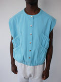 BIG POCKET VEST POOL BLUE
