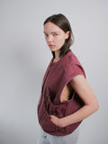 BIG POCKET VEST PLUM