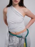 WRAPAROUND TOP GREY