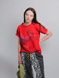 CREASED T-SHIRT RED