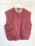 BIG POCKET VEST PLUM
