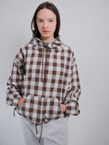 HOODIE CHECK BROWN