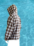 HOODIE CHECK BROWN